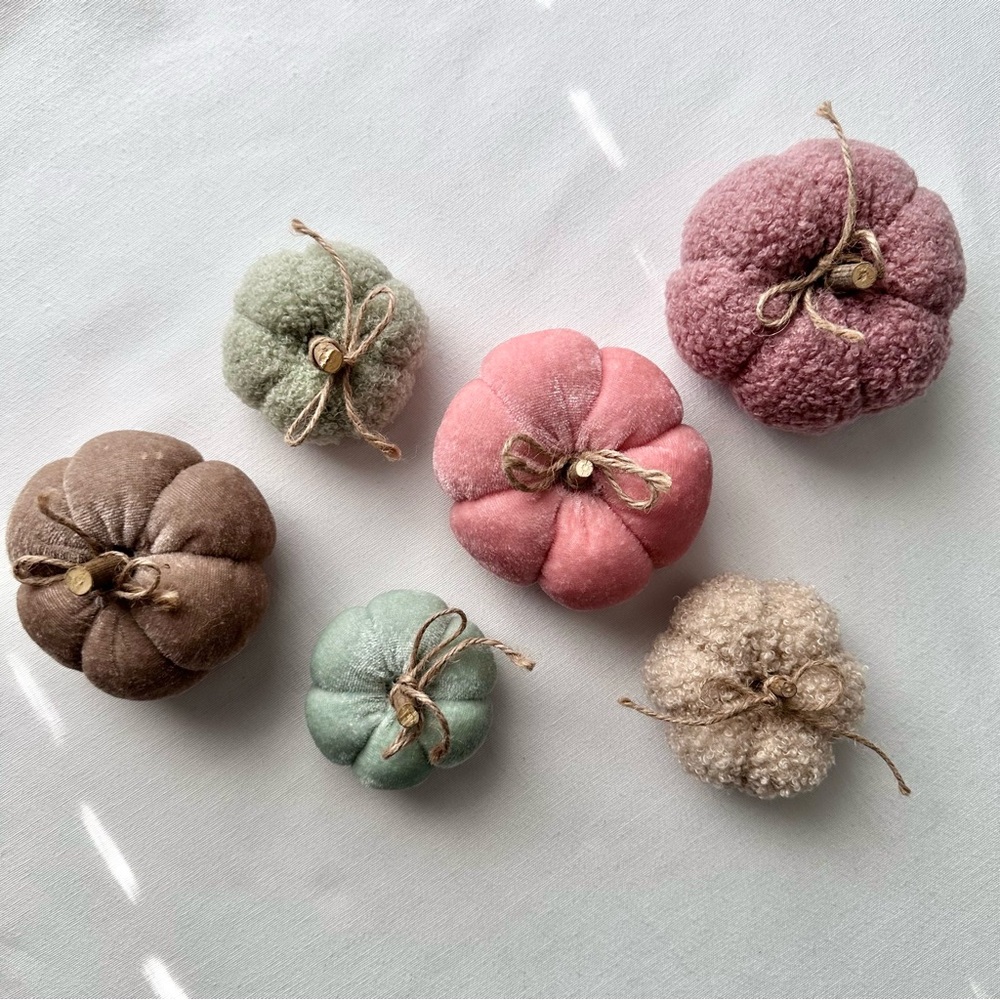 Decorative Fabric Pumpkins Set - Picture 5 of 6